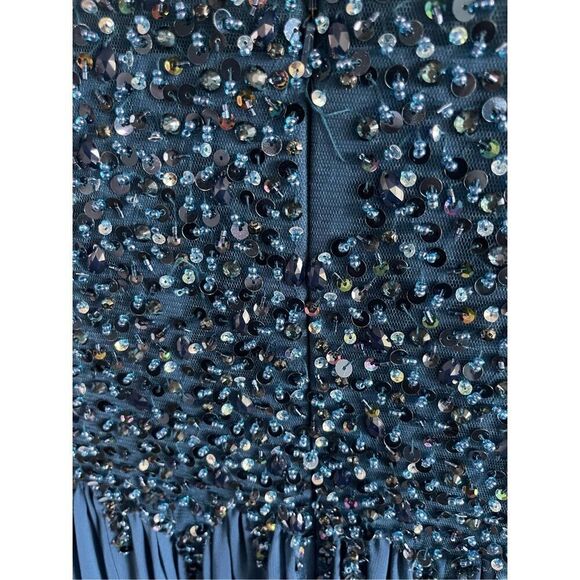 Terani couture blue sequin top dress size 6 - Picture 8 of 8